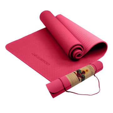 Powertrain Eco-Friendly TPE Yoga Pilates Exercise Mat 6mm - Rose Pink